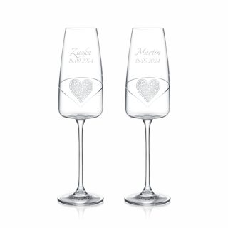 Elisabeth brúsené poháre na sekt a prosecco
