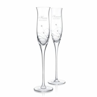Dva svadobné poháre zo Swarovski krištálikmi